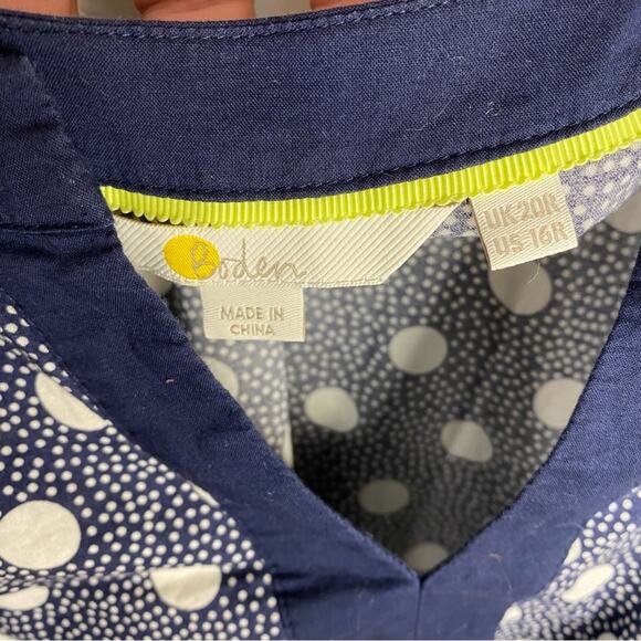 Boden Jodie Kaftan Tunic size 16 lightweight polka dot Bell Sleeve - Picture 3 of 5